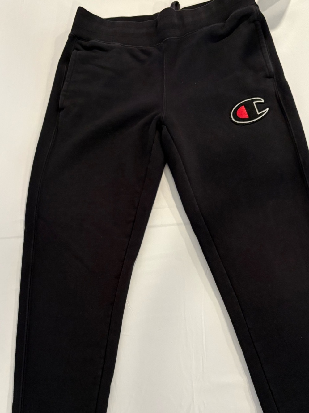 Champion Black Kids Jogger Pants with Red & White Logo